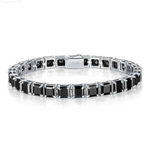 Preço personalizado jóias 925 prata esterlina gra preto moissanite tênis corrente feminino masculino diamante pulseiras de tênis