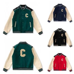 2024 Herr- och kvinnors designerjacka Flight Jacke Baseball Uniform Letter C Embrodery Pu Leather Bekvämt mode