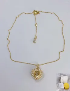 Hängsmycken smycken halsband hyperbolic pärla gul kärlek ädelstenar gratis leverans