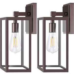 Skymning till gryning utomhusbelysningsarmaturer hus, orb sensor verandan yttre ljus montering, anti-rost ljus, sconce lampa, vattentät vägglykta för garage, 2-pack