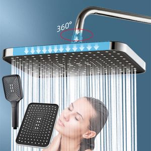 New Big 4 Mode Adjustable Shower Head High Pressure Water Saving Mixer With Self-Cleaning One-Key Cut Shift Bathroom Accessories