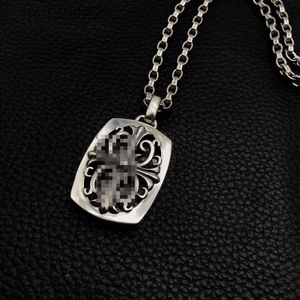 Collana retrò Marchio di moda Ciondolo punk Argento per uomo e donna Croce stella