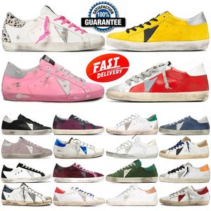 Luxury Golden Goode Sneakers Men Designer Buty swobodne buty Białe złote gwiazda blasku w złotym blasku biały czarny królewski niebieski kremowe silvey białe trampki na zewnątrz