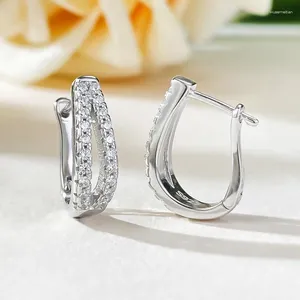 Orecchini a bottone Apaison in argento sterling 925 per le donne Scintillanti orecchini con diamanti ad alto tenore di carbonio Gioielleria raffinata per la festa nuziale da sposa