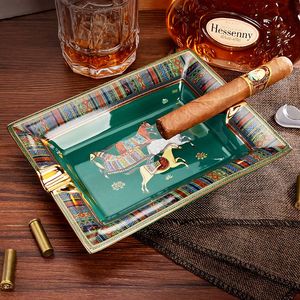 Top Fashion Cigar Ashtray Ceramic Large Diameter 3-Piece Smoke Tank European Style Living Room Decoration Gift Box Cuban Cigar Ash