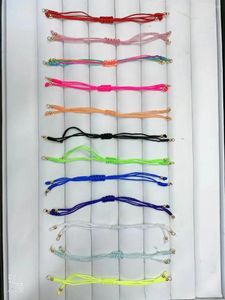 Strand 20st Colorful String Rope Macrame Justerbara kedjor för kvinnor DIY Handgjorda kontakt Charms armband smycken