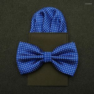 Bow Ties Dot Tie Set Fashion For Men Mariage Paper Pocket Square Party Butterfly Business Bowtie Wedding Pretied Handkerchief