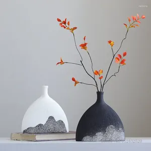 Vase 1PC Chinese Style Creative Ceramic Tabletop Vase Decoration Nordic Home Living Room Study Tea Zen Craft