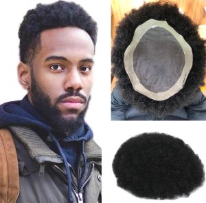 TOUPEEES MEN FOR MEN AFRO KINKY CURL TOUPEE HAIR PIECE