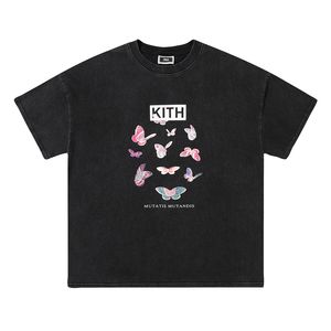 2024 SS Kith Magliette Mens Designer T Shirt Ciambella Farfalla Lettera Stampata Moda T-shirt Graphic Tee Uomo Donna Unisex Streetwear 100% cotone Casual S-XL