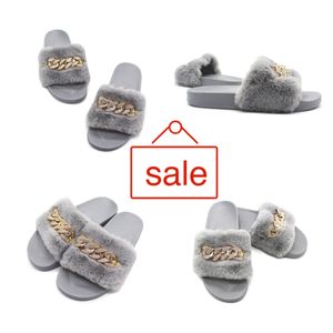 new Chain Diamond Plush Slippers Indoor and Outdoor Plush Flat Bottom Warm Slippers GAI fur chains Fluffy fall outdoor Design cute Plush Slippers eur36-41