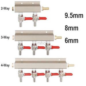 Çubuk Araçlar CO2 Hava Distribütörü Gaz Manifold Splitter 3/8 (9.5mm) Çek valflı 3/8 dikenli giriş 1/4Plug Homebrewing 240322