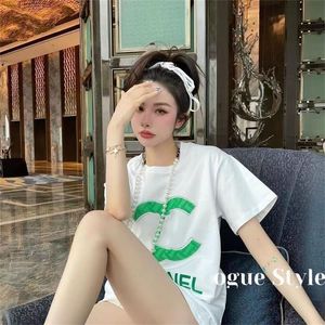 Women's Tea T-shirt Famous designer short sleeved rhinestone letter pattern casual hip-hop enthusiast short sleeved top fashionable summer clothing