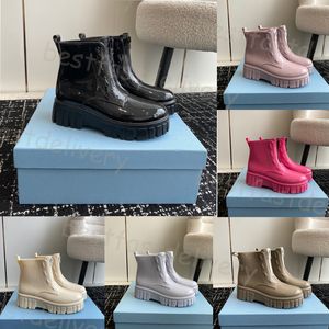 Women Designer P Boots Colorful Platform Zipper Ankle Boots Martin Boots Women Shoes Chelsea Biker Boots