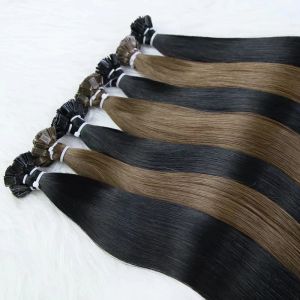 Extensions Flat Tip Remy Human Hair Extension Silkeslen Straight #60 Blond Pre Bonded Keratin Nail Fusion Hair Extensions Virgin Hair 30inch