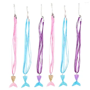 Pendant Necklaces 6pcs Tail For Ocean Fishtail Clavicle Chain