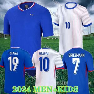 2024 French Home Jersey Mbappe Soccer Jerseys Dembele Coman Saliba Kante Maillot de foot equipe maillots griezmann kit kit men football shirt 16-4xl