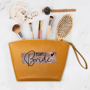 Kosmetiktaschen Bachelorette Party Damen Make-up-Tasche Pu Evjf Weibliche Handtaschen Tragbare Reiseaufbewahrung Team Bride Boarding