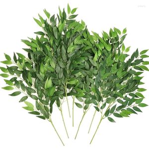 Decorative Flowers Greenery Stems Artificial Green Leaf Garland Vines Hanging Spray For Wedding Arch Bouquet Filler Table Centerpieces Home