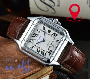Men's Chronograph Simple Dial Watch Day Date Classic Bracelet Botton Twire Drawing Process Clock Quartz Movement Square Roman Tank Dial Wristwatch Christmas Gifts