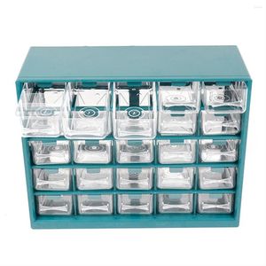 Colheres 25 pc combinado armário de armazenamento de gaveta transparente destacável azul peças caixa classificação de hardware