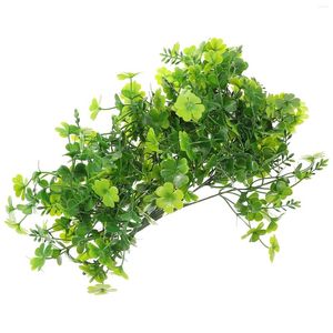 Flores decorativas quatro folhas parede pendurado vigor vita decorações de plantas verdes mal-humoradas plantas falsas plástico artificial s s