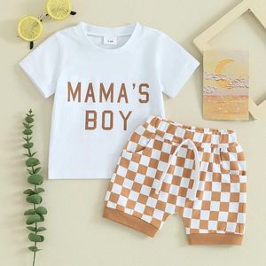 Set di abbigliamento per bambini outfit estivi per lettere stampare magliette a maniche corte