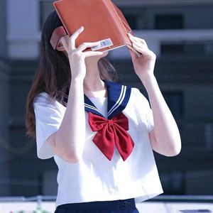 Czarny biały mundur JK Summer Krótkongowy rękaw japońskie mundury szkolne dziewczęta marynarze zestawy marynarz