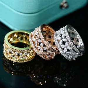 Advanced Design S Sterling Sier Horseeye Stone wydrążony pierścień kwiatowy dla eleganckiej biżuterii marki modowej damskiej