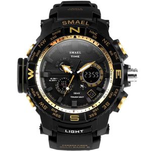 Fantastic Outdoor Dual Display 50m Waterproof Teenage Watch Tide Male Fashion SMAEL LED Electronic Watch Multi-function 1531239v