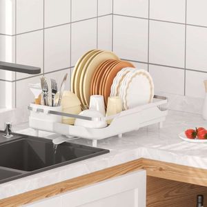 Bentism Dish Drying Rack Rack القابلة للتوسيع القابلة للتوسيع