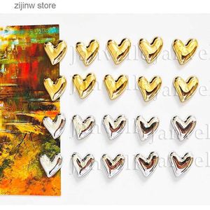 Fridge Magnets 10 pieces of frozen magnetic heartshaped refrigerant stickers 20mm cute small magnets for freezing gold and silver office whiteboard storage cabine