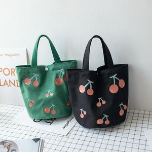 Сумки на плечо, корейская холщовая сумка, женское ведро, милые вместительные портативные ланч-боксы, Kawaii, японские женские сумки из ткани вишни