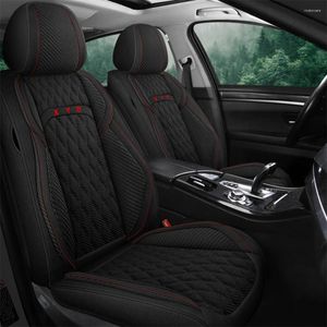 Car Seat Covers Black Full Set For Chery Tiggo 8 7 Pro Flax Linen Universal Front Rear Cushion Interior Auto Accessories