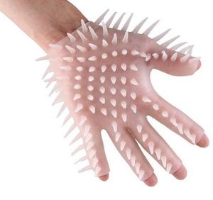 Дизайнерские перчатки для секс-массажа Набор с шипами для пальцев Набор кристаллов волчьего зуба Женская мастурбация Массаж Мягкие резиновые перчатки для флирта Пара Массаж ладоней E7h2