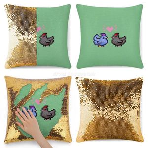 Pillow Case Void Of Blue Love Sequin Pillowcase Fashion Gift For Her He Stardew Valley Chickens Fanart Pixel Art Vec