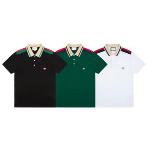 2024 polos masculinos camisa de verão roupas marca algodão manga curta negócios casual listrado designer homme respirável M-3XL976