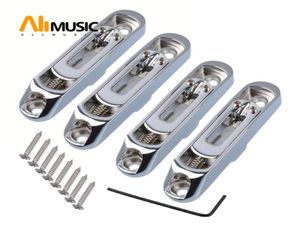 Um conjunto de 4 cordas individuais 4 cordas baixo guitarra ponte selas arremate chromegold7408315