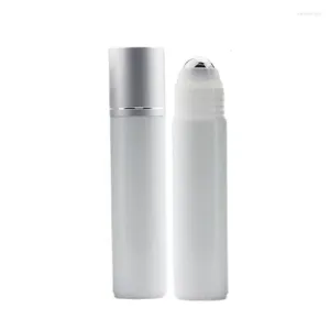 収納ボトル20pcs 30mlエッセンシャルオイルローラーボトルマッサージ液脱臭剤包装香水上の白いプラスチックロール