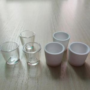 New Quartz Ceramic Insert Bowls Puff Bowl Top Bottom Thermal Nail for Thick Domeless Quartz Banger Glass Bong