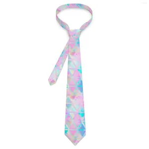 Bow Ties Ombre Geo Print Tie Pink Pastel Printed Neck Classic Elegant Collar For Men Women Cosplay Party Necktie Accessories