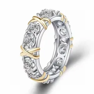 Размер 6-8 Victoria Wieck, кольца ручной работы из серебра 925 пробы с накладным белым сапфиром, свадебные кольца с бриллиантами CZ и перекрестием для женщин, подарок для женщин