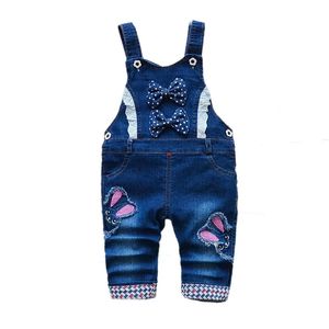 Bebek tulumu çocuk pantolon Springautumn sevimli pantolon kızlar küçük çocuk kotları 13 yıl denim 240307