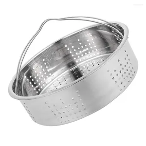 Double Boilers Steaming Rack Stand Steamer Basket: Stainless Steel With Handles Grade Basket Kitchen Cookware For Rice