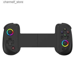 Controladores de jogo Joysticks D8 Ipad Tablet Stretch Controller Switch iOS Android Gamepad Wireless Gaming Portátil RGB Light Six-axis VibrationY240322