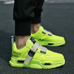 Shoes Men's Sport Shoes Neon Green Breathable Mesh Running Shoes Classic Zapatos Hombre Sapatos Sandals Outdoor Vacation Sneakers