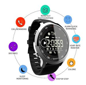 EX18 Smart Watch IP67 Passometro impermeabile Smart orologio da polso Attività sportive Tracker Bluetooth Camera Smart Bracciale ForIOS Andr3583178