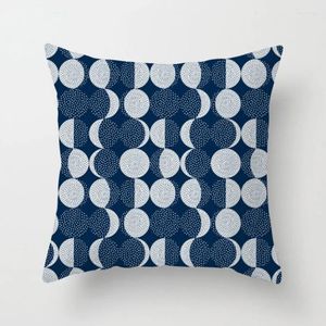 Travesseiro moda impressão capa abstrata azul sofá fronhas para sala de estar estudo decoração de casa 45x45cm