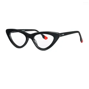 サングラスホワイトキャットアイグラスアセテート眼鏡フレーム女性のためのアンチブルーライト処方