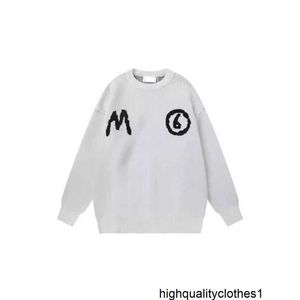 Designer Officially certified Poison Family Magilla Family M6 Letter Embroidered Male and Female Internet Celebrity Same Front and Back Jacquard Round Neck Sweate